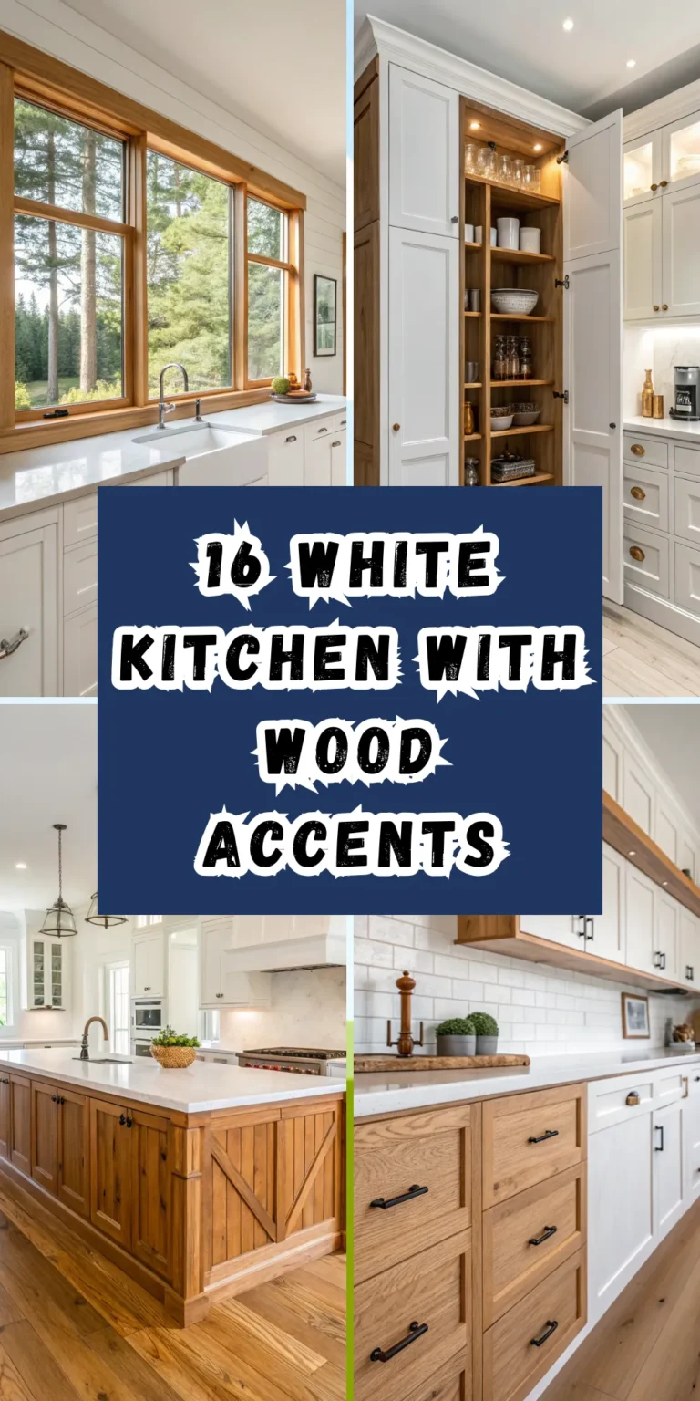 16 White Kitchen with Wood Accents for Warm Modern Style
