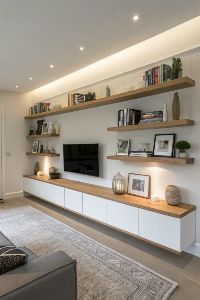 14 Long Floating Shelves Ideas for Practical Style 2 ML1