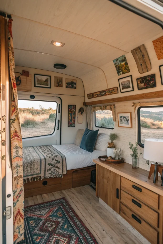 16 Tips to Design a Cozy Boho Camper Van 14 NB14