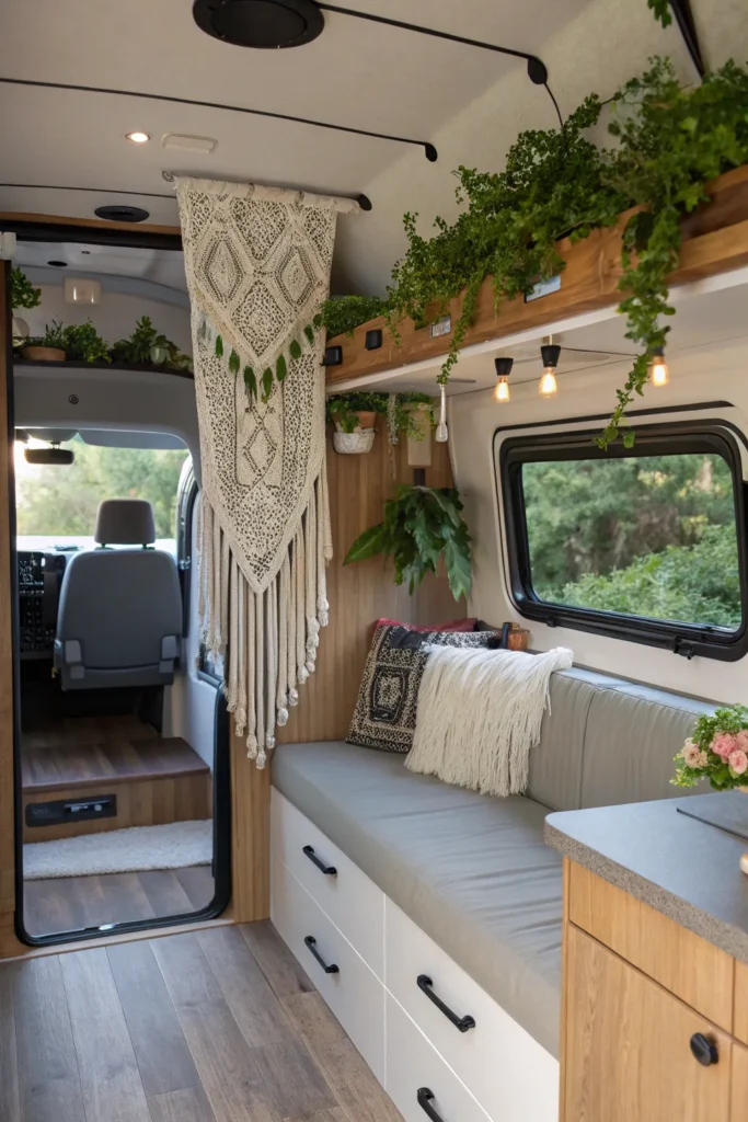 16 Tips to Design a Cozy Boho Camper Van 6 NB6