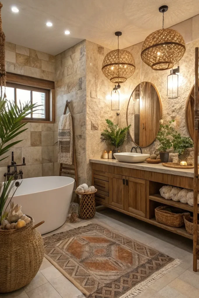 14 Boho Bathroom Ideas for Free-Spirited Style 2 en 1