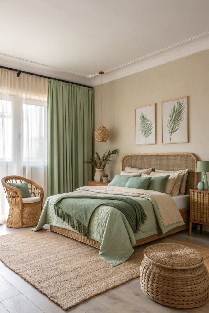14 Sage Green Bedroom Ideas for a Calm Atmosphere 4 sf 3
