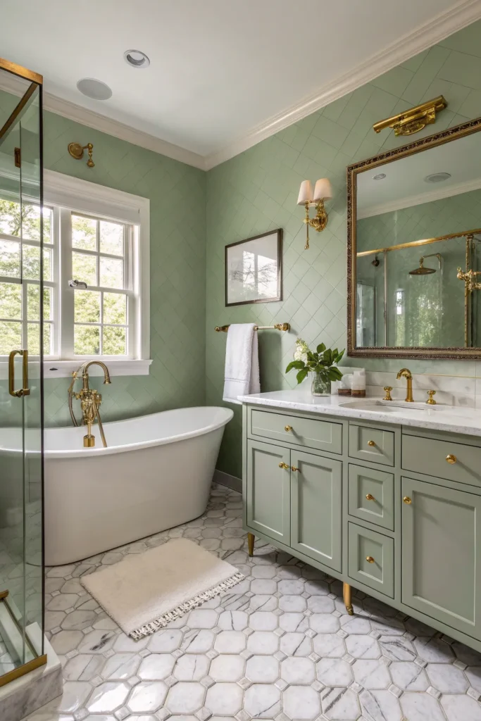 15 Sage Green Bathroom Ideas for a Relaxing Space 9 sw 8