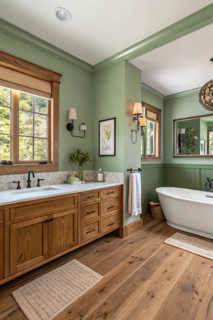 15 Sage Green Bathroom Ideas for a Relaxing Space 10 sw 9