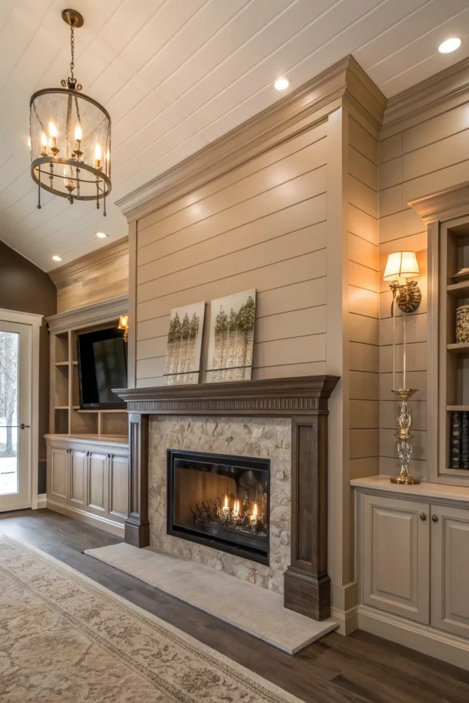 14 Shiplap Fireplace Ideas for a Farmhouse Touch 6 cf 5