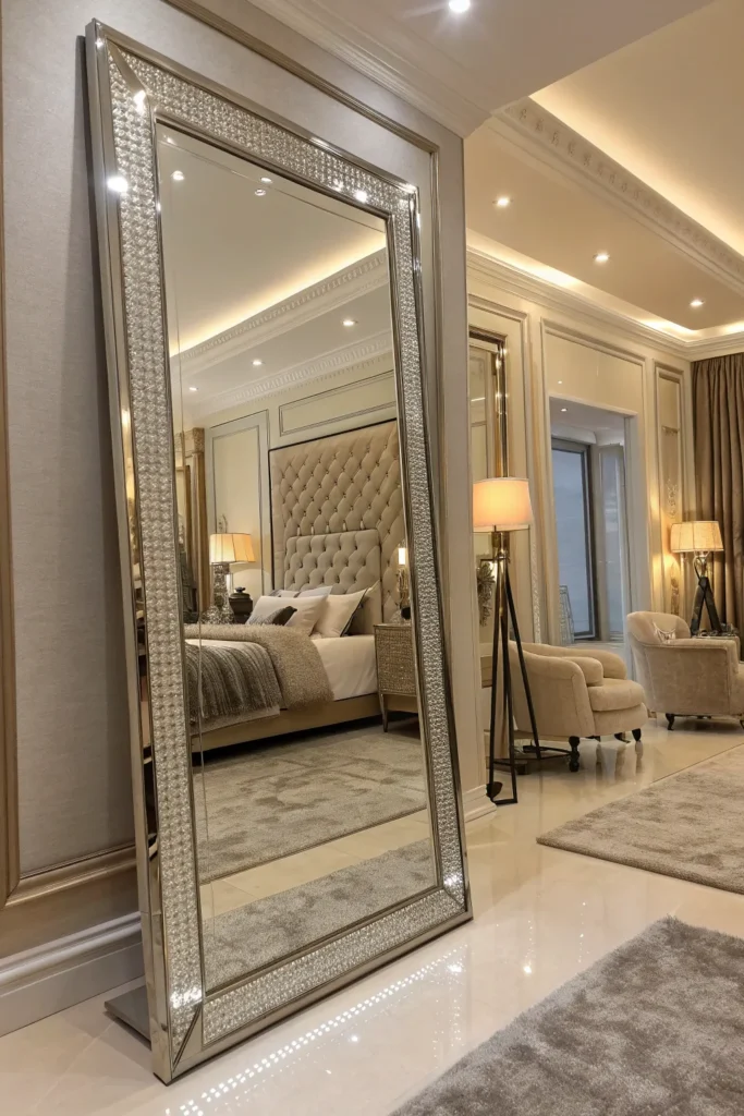 16 Bedroom Floor Mirror Ideas to Expand Your Space 16 mf15