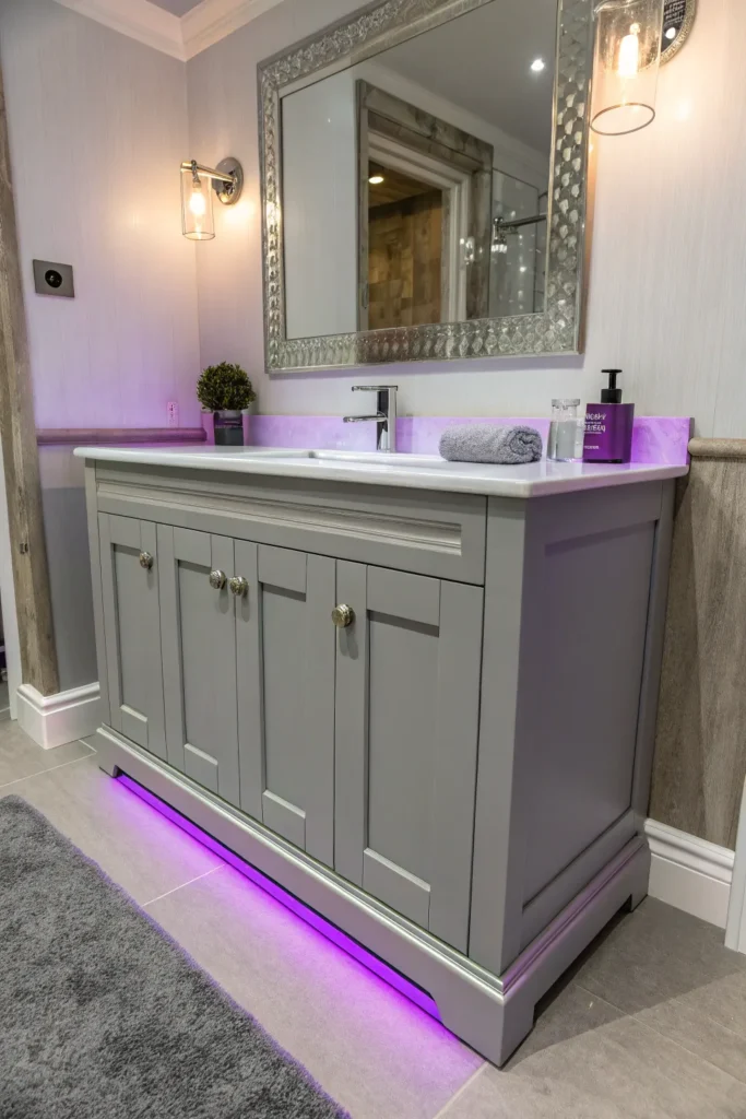 14 Purple & Grey Bathroom Lighting Ideas You’ll Adore 4 pg 3
