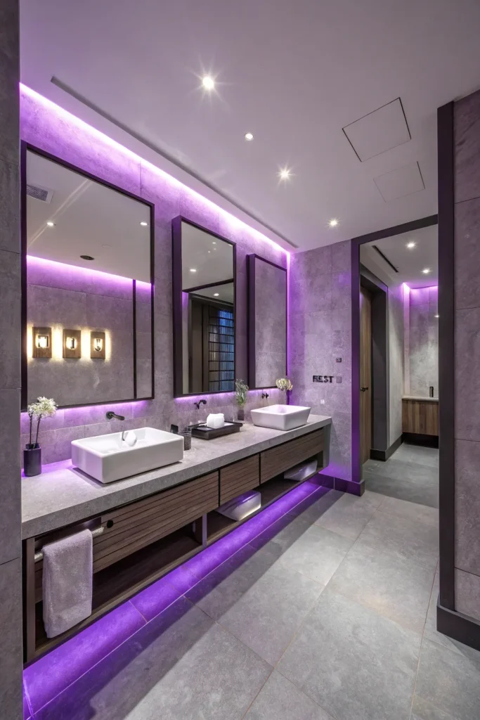 14 Purple & Grey Bathroom Lighting Ideas You’ll Adore 6 pg 5