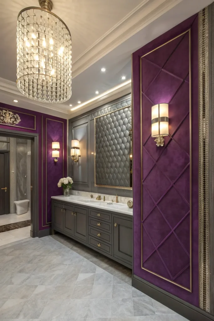 14 Purple & Grey Bathroom Lighting Ideas You’ll Adore 9 pg 8