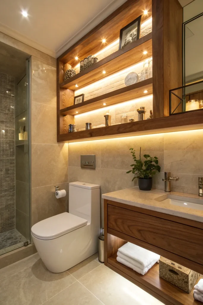 14 Floating Shelves Above Toilet Ideas for Extra Storage 2 ws 1