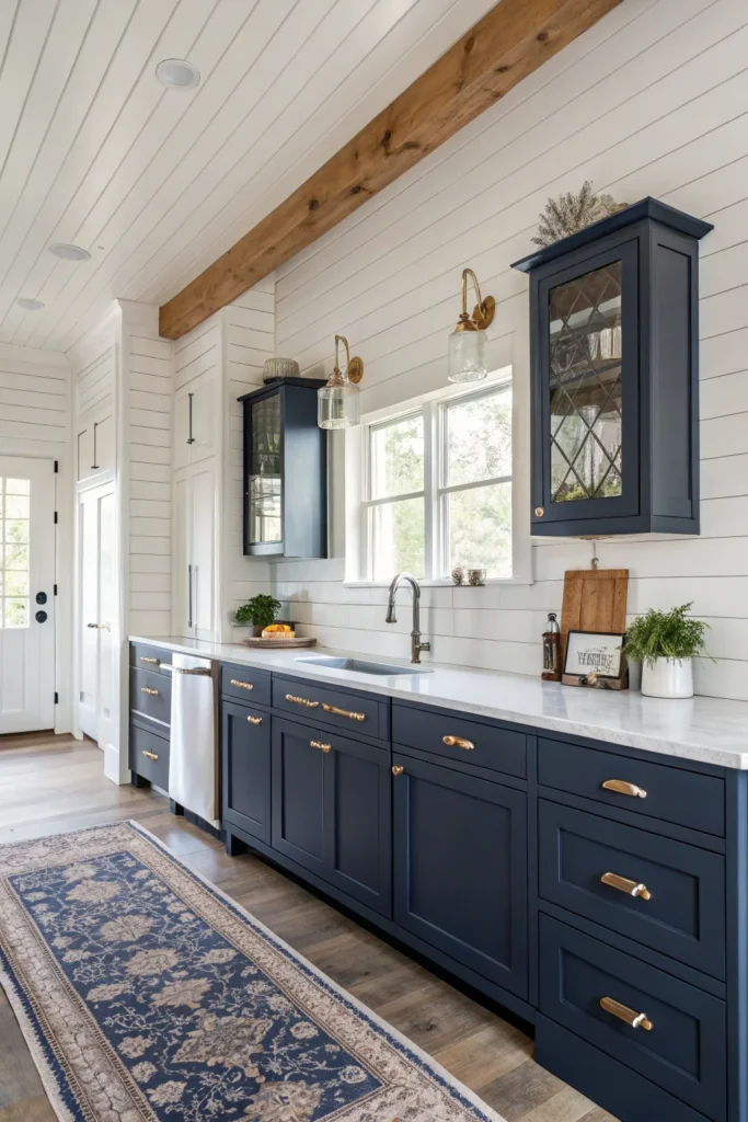 16 White and Blue Kitchen Cabinet Ideas for a Fresh Look 12 wu 11