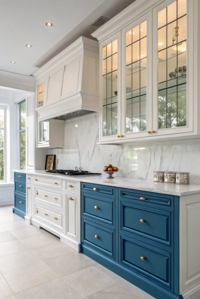 16 White and Blue Kitchen Cabinet Ideas for a Fresh Look 13 wu 12
