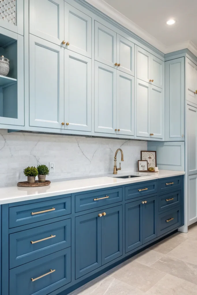 16 White and Blue Kitchen Cabinet Ideas for a Fresh Look 14 wu 13