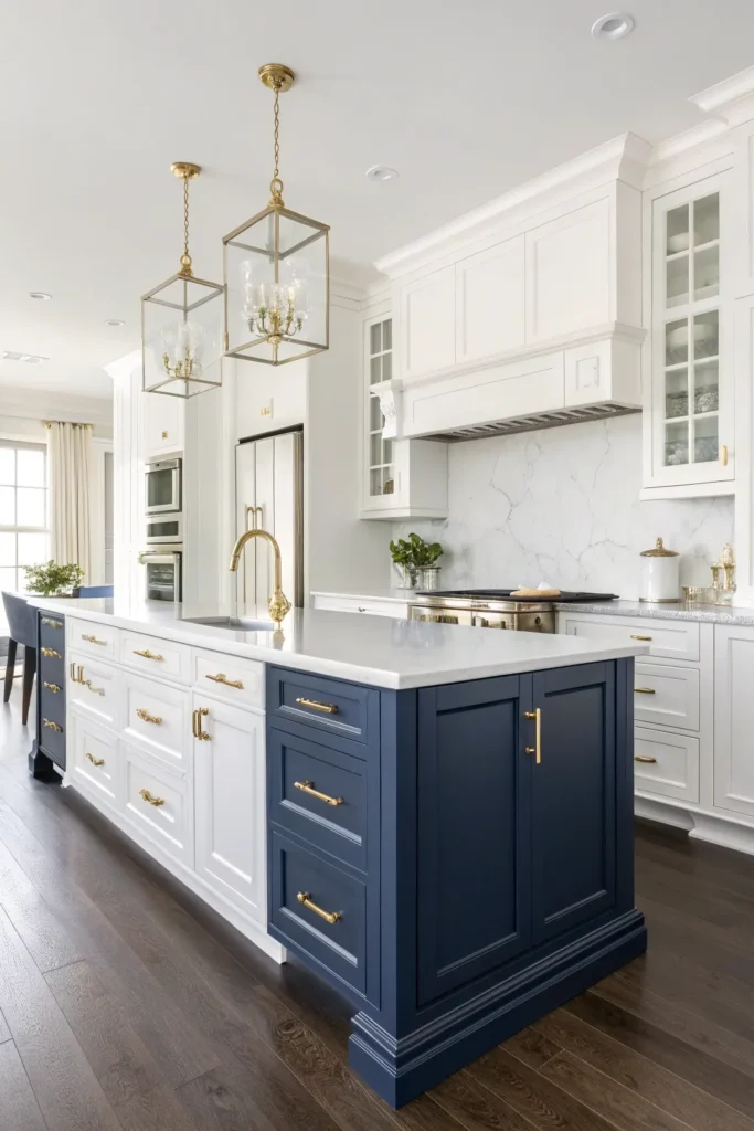 16 White and Blue Kitchen Cabinet Ideas for a Fresh Look 5 wu 4