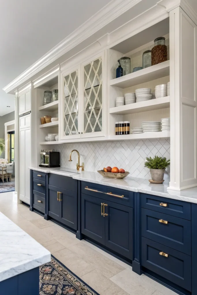 16 White and Blue Kitchen Cabinet Ideas for a Fresh Look 8 wu 7