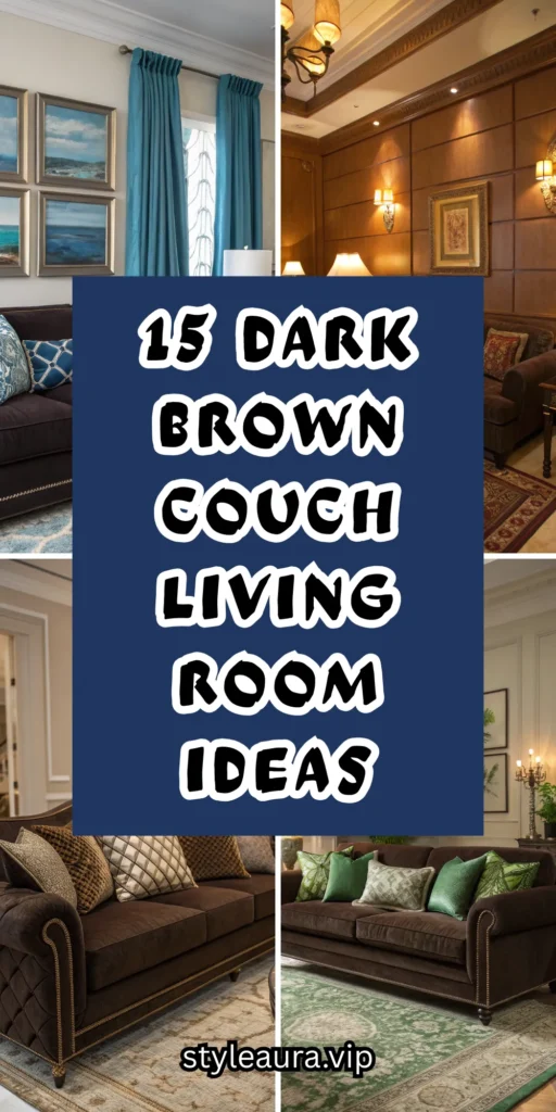 15 Dark Brown Couch Living Room Ideas for Rich Interiors 1 10 17