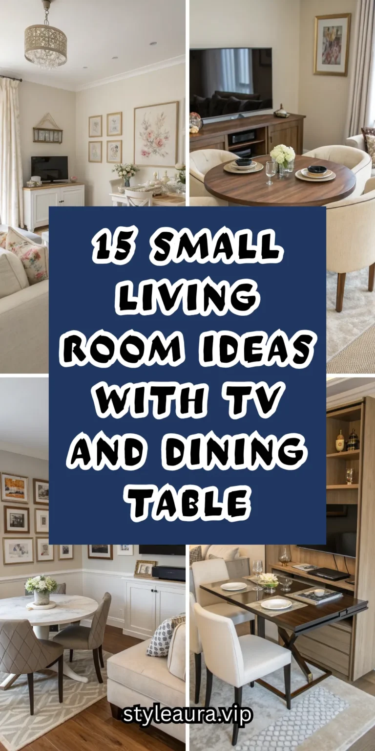 15 Small Living Room Ideas with TV and Dining Table for Practical Living