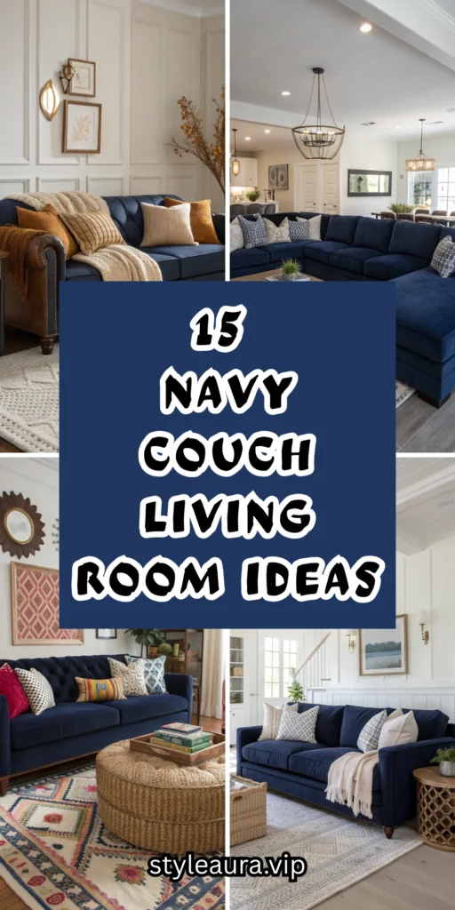 15 Navy Couch Living Room Ideas for a Bold Look 1 10 9