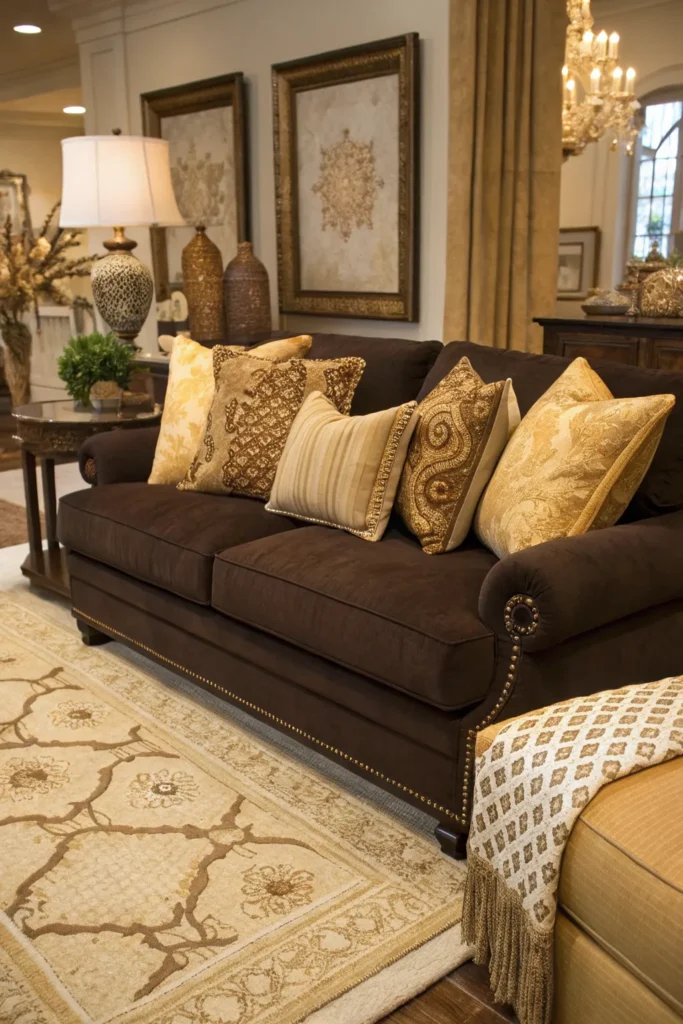 15 Dark Brown Couch Living Room Ideas for Rich Interiors 12 cb 11