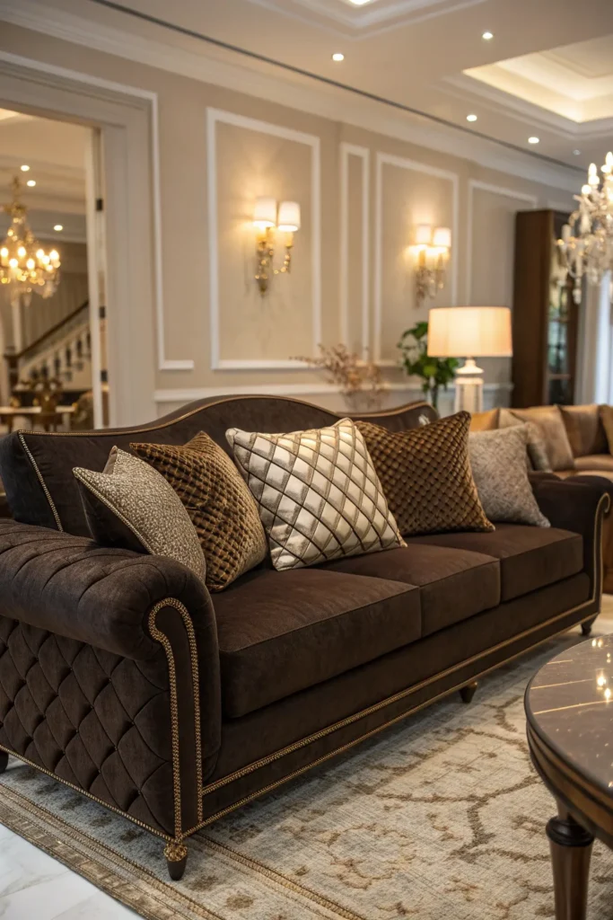 15 Dark Brown Couch Living Room Ideas for Rich Interiors 5 cb 4