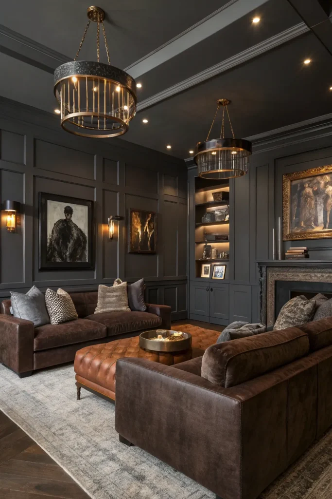 15 Dark Brown Couch Living Room Ideas for Rich Interiors 8 cb 7