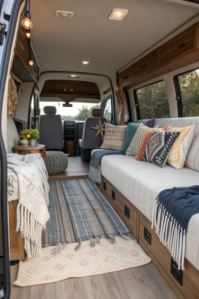 14 Moody Bohemian Van Lounge Studio Designs for a Soulful Mobile Retreat 7 es6