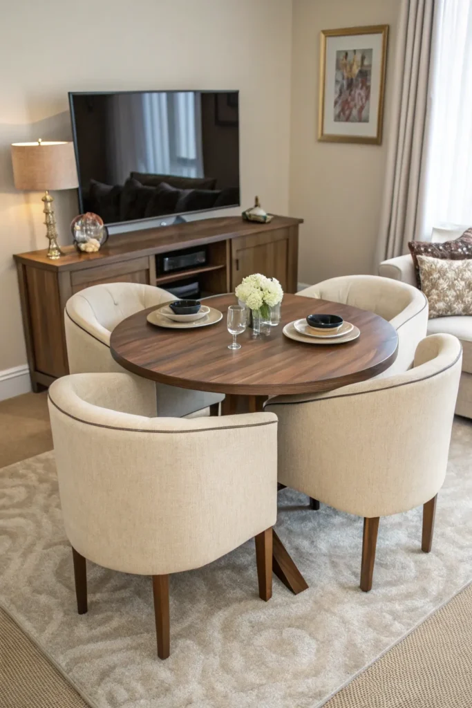 15 Small Living Room Ideas with TV and Dining Table for Practical Living 2 fg 1 1