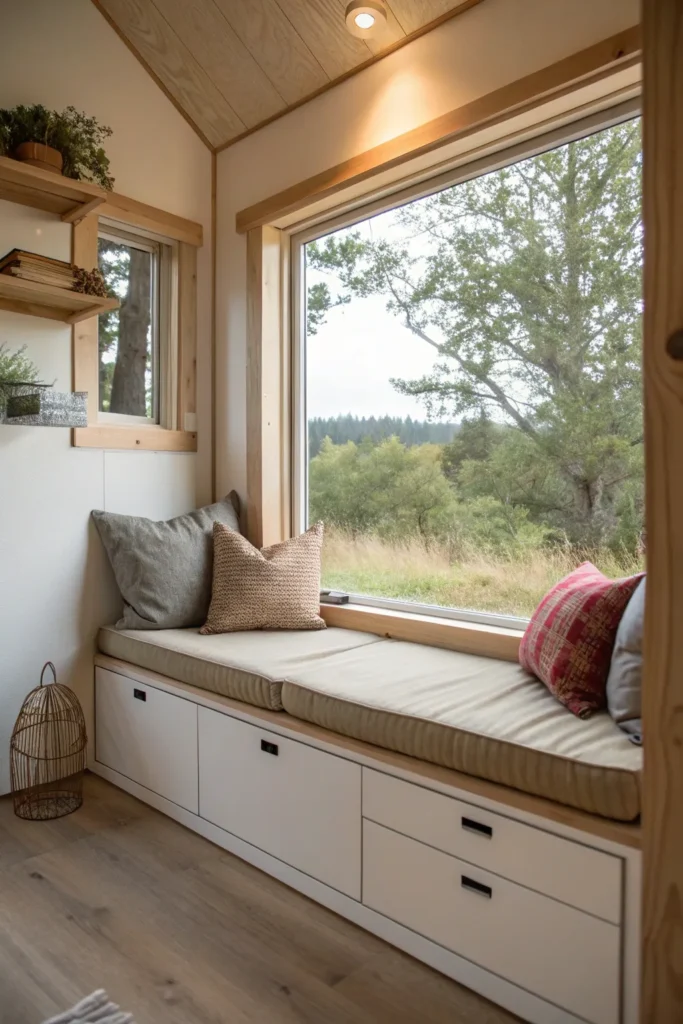 15 Minimalist Tiny House Window Seat Ideas That Maximize Light and Space 15 ij 14 1