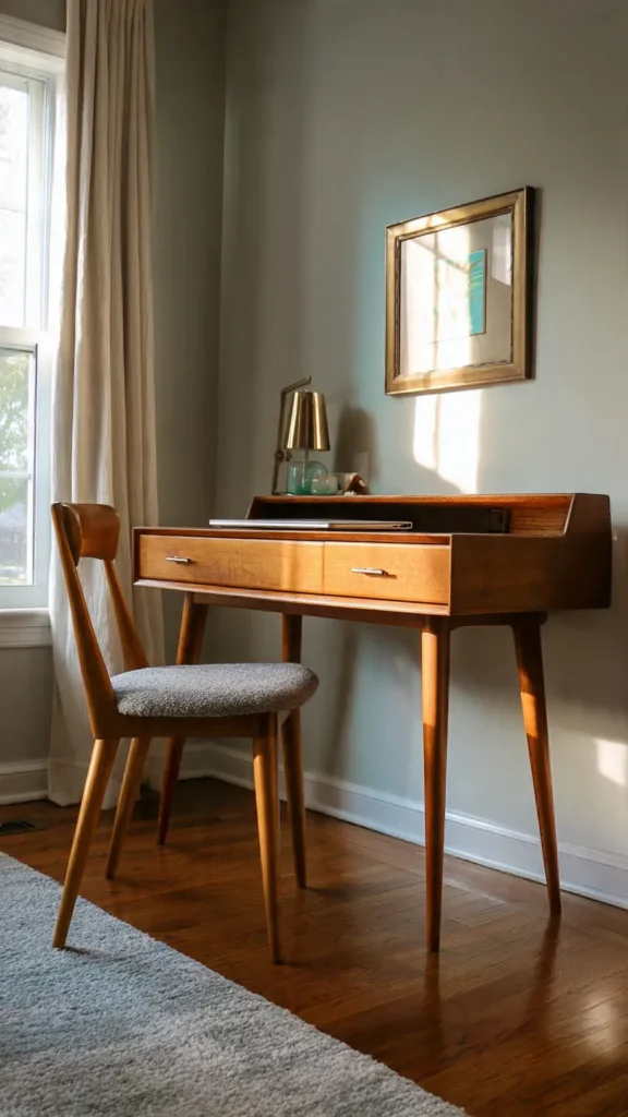 15 Mid-Century Modern Home Office Ideas for Digital Nomads 2 jh1