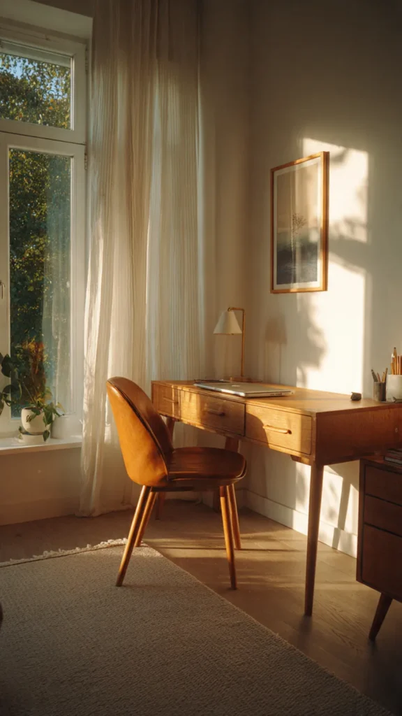 15 Mid-Century Modern Home Office Ideas for Digital Nomads 3 jh2