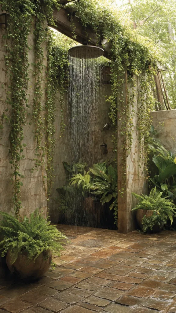 15 Jungle Waterfall Shower Ideas for Outdoor Living 15 es14