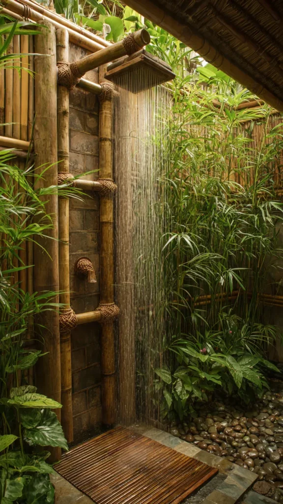 15 Jungle Waterfall Shower Ideas for Outdoor Living 3 es2
