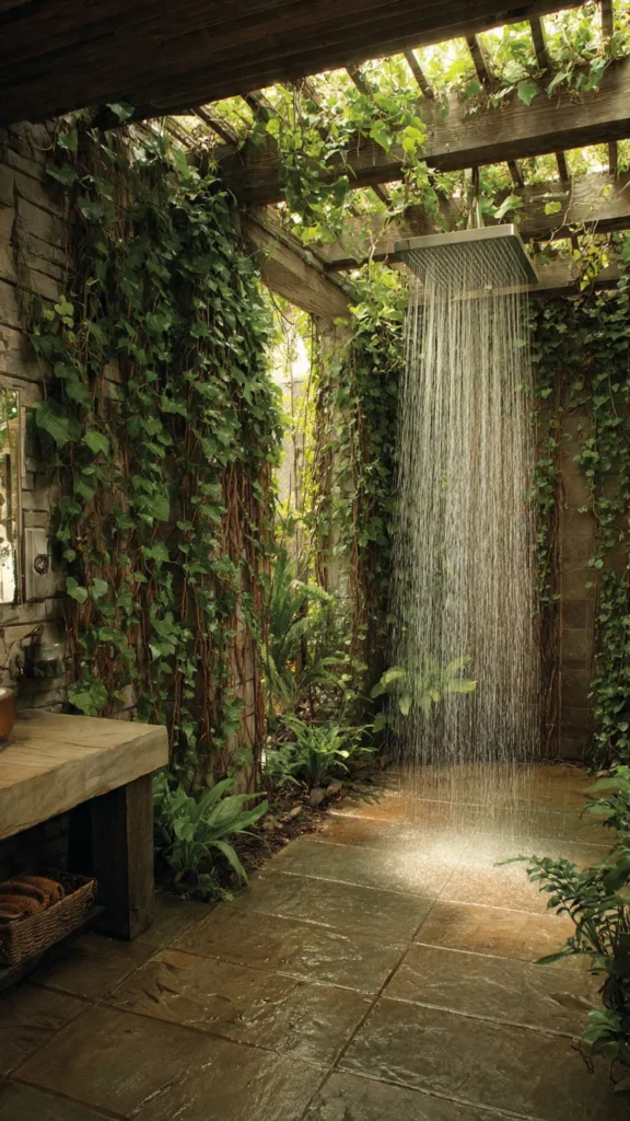 15 Jungle Waterfall Shower Ideas for Outdoor Living 5 es4