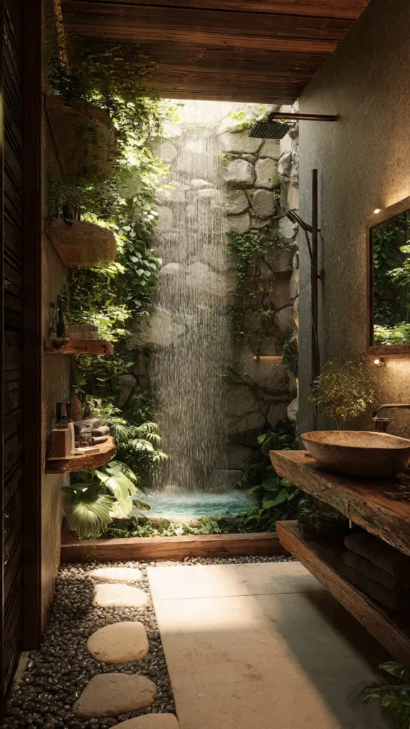 15 Jungle-Inspired Waterfall Shower Ideas 5 gd4