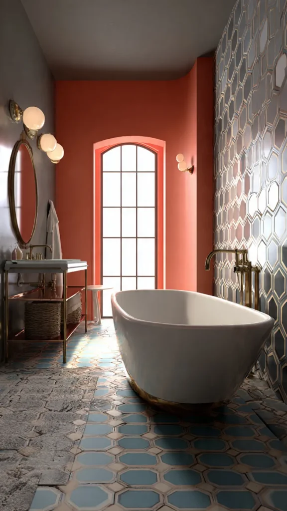 15 Retro Geometric Bathroom Designs 13 lj12