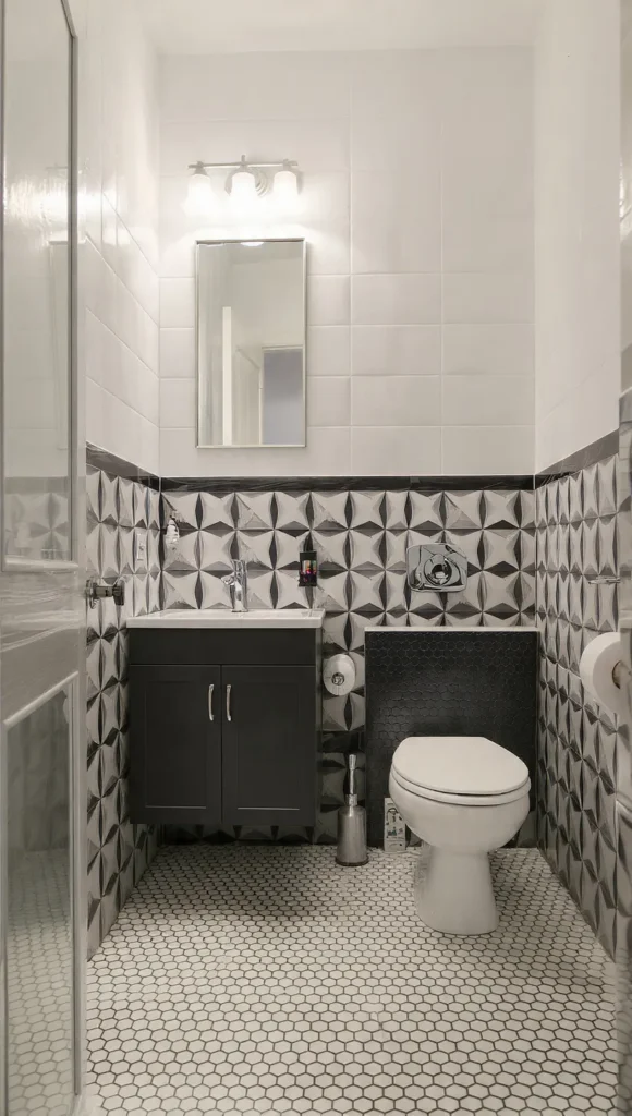 15 Retro Geometric Bathroom Designs 15 lj14