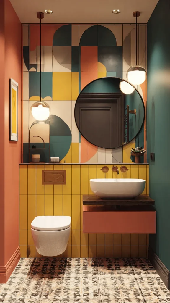 15 Retro Geometric Bathroom Designs 8 lj7