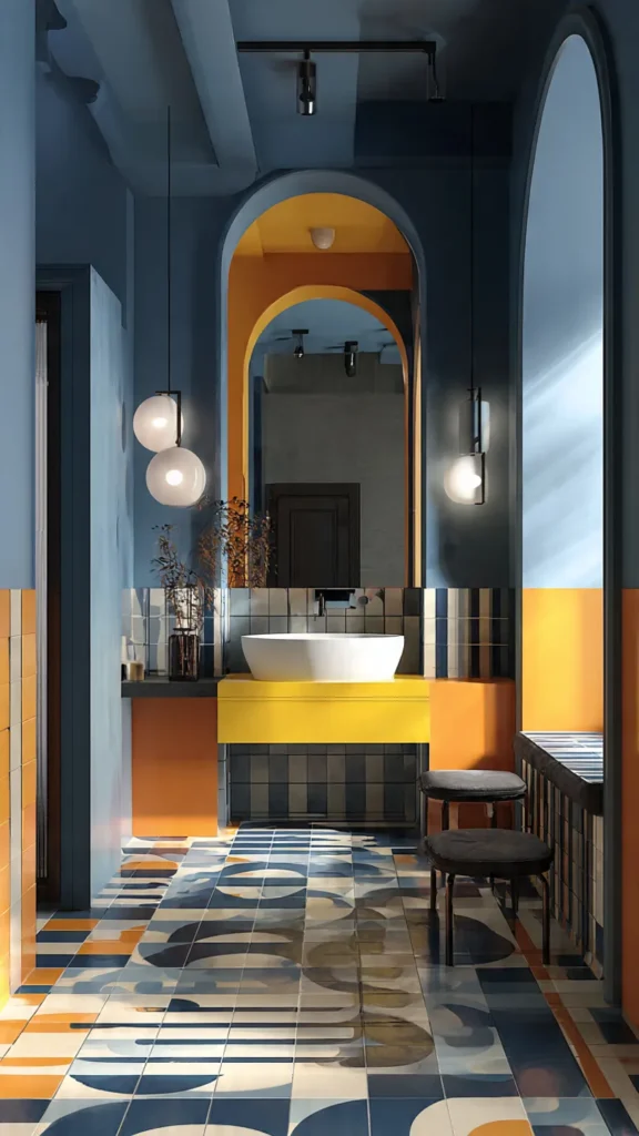 15 Retro Geometric Bathroom Designs 10 lj9