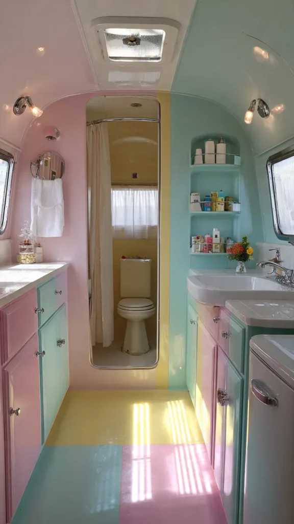 15 Retro Pastel Camper Van Bath Designs 15 mg14