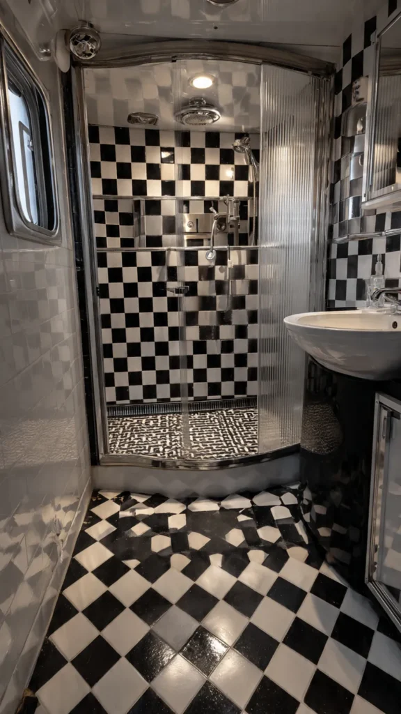 15 Retro Geometric Van Bathroom Designs 2 tg1 1