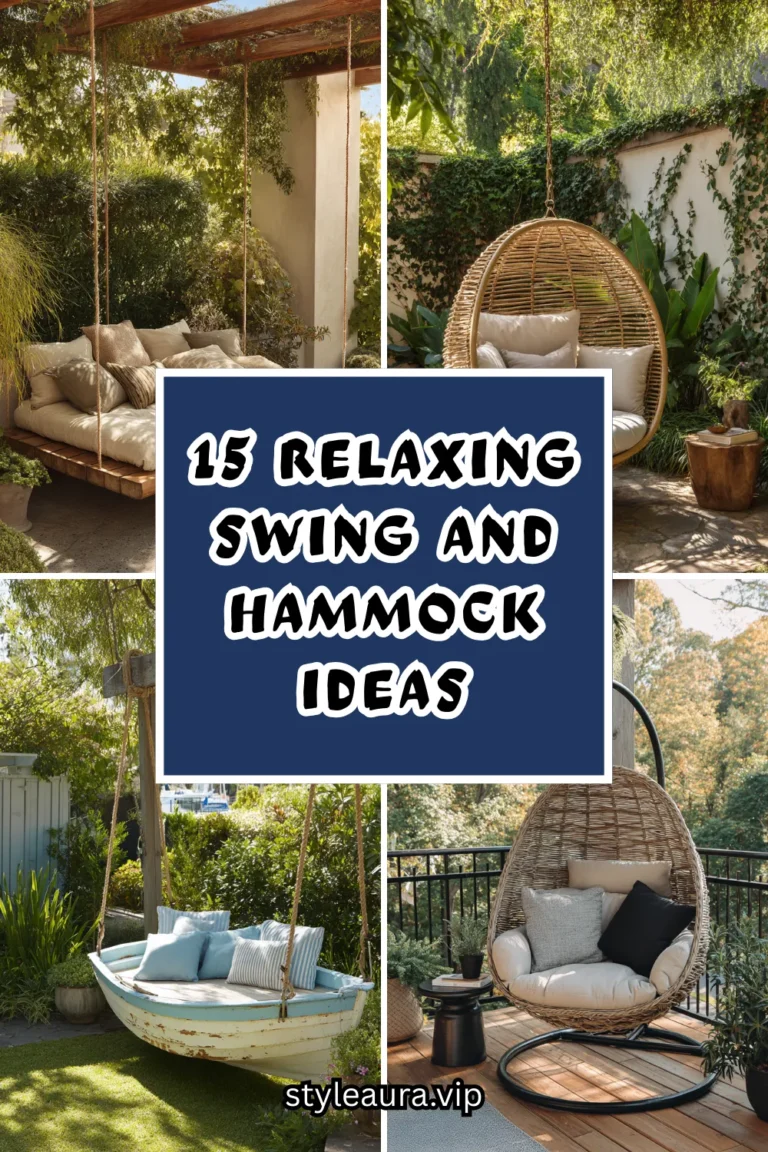 15 Relaxing Swing and Hammock Ideas for a Cozy Backyard