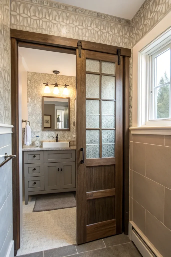 15 Small Bathroom Pocket Door Ideas That Save Space and Elevate Style 11 qc 10