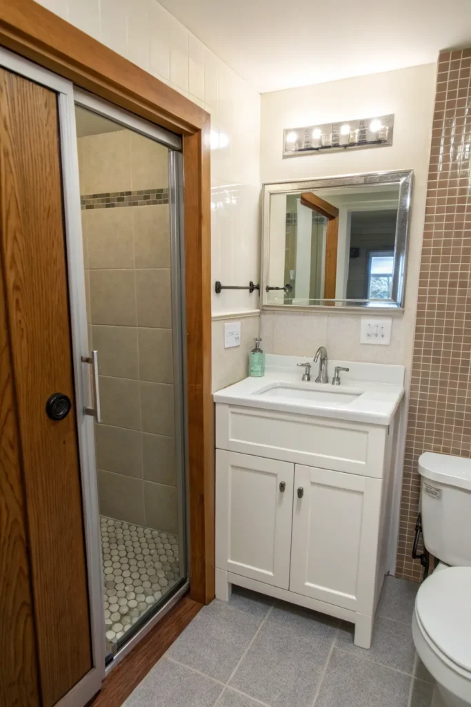 15 Small Bathroom Pocket Door Ideas That Save Space and Elevate Style 12 qc 11