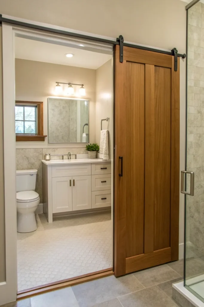 15 Small Bathroom Pocket Door Ideas That Save Space and Elevate Style 15 qc 14