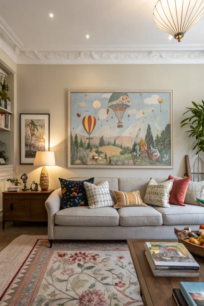 15 Quirky Living Room Decor Ideas That Break the Rules 4 wa 3 2