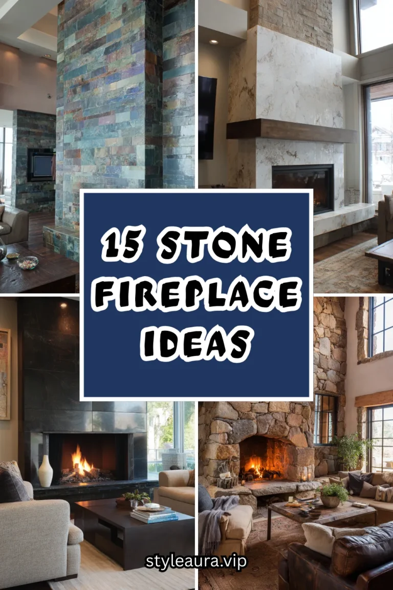 15 Stone Fireplace Ideas for a Timeless Warm Home 16 15 Stone Fireplace Ideas for a Timeless Warm Home