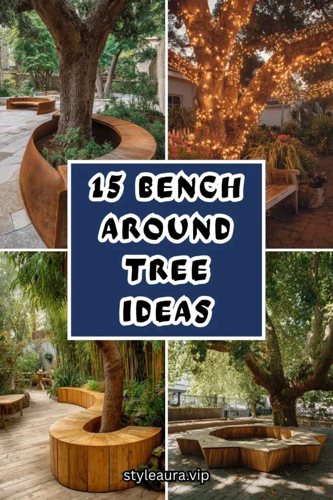 15 Bench Around Tree Ideas for a Beautiful Garden Gathering Spot 1 15 24
