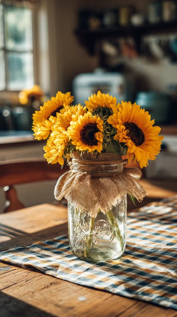 15 Charming Mason Jar Centerpiece Ideas for a Beautiful Mother’s Day Table 5 cr 4