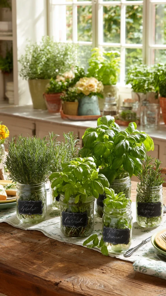 15 Charming Mason Jar Centerpiece Ideas for a Beautiful Mother’s Day Table 7 cr 6