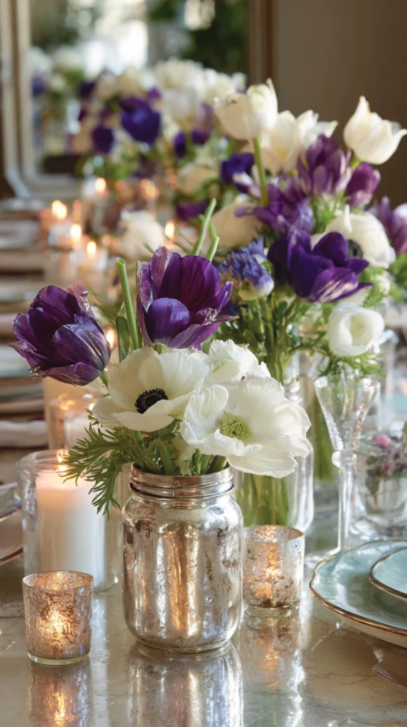 15 Charming Mason Jar Centerpiece Ideas for a Beautiful Mother’s Day Table 8 cr 7